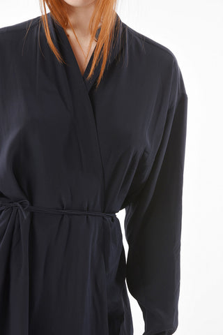 Silk Wrap Maxi Overcoat