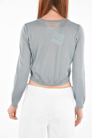 Crew Neck Cashmere and Silk Cardigan