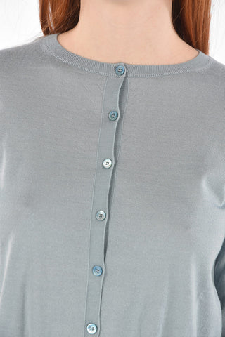 Crew Neck Cashmere and Silk Cardigan