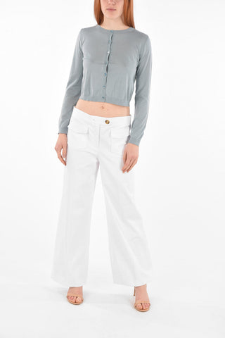 Crew Neck Cashmere and Silk Cardigan