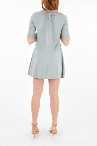 3/4-Sleeved Lace Detail Knitted Dress