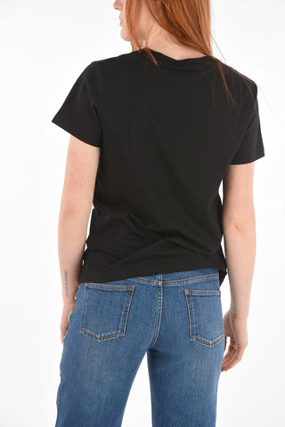 Crew Neck Mesh Cut-out Detail T-Shirt