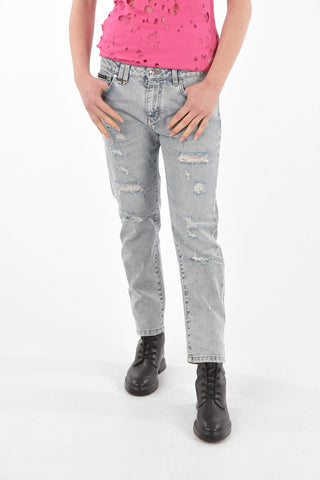 FIGHT CLUB Boyfriend STATEMENT Distressed Denims