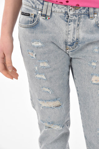 FIGHT CLUB Boyfriend STATEMENT Distressed Denims