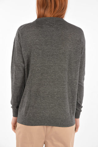 Maglia in Lino e Cotone con Ricamo Gioiello