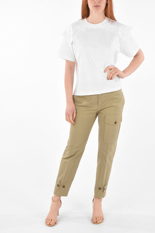SEE BY Crew Neck Sangallo Detail T-Shirt