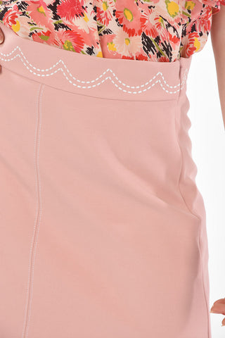 Embroidered A-Line Midi Skirt
