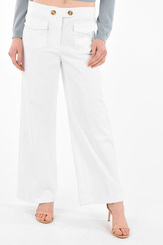 Patch Pocket Cotton Palazzo Pants