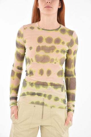 Tie Dye Printed Mesh TEMPRA Long Sleeve T-shirt