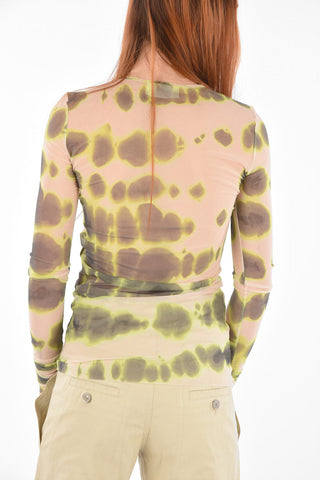 Tie Dye Printed Mesh TEMPRA Long Sleeve T-shirt