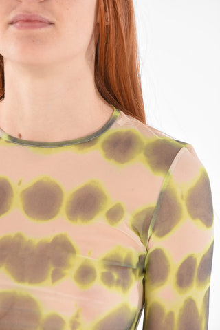 Tie Dye Printed Mesh TEMPRA Long Sleeve T-shirt