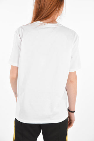 Crew Neck LEAVES Cotton T-Shirt
