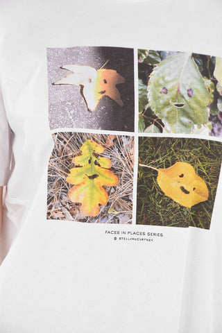 Crew Neck LEAVES Cotton T-Shirt
