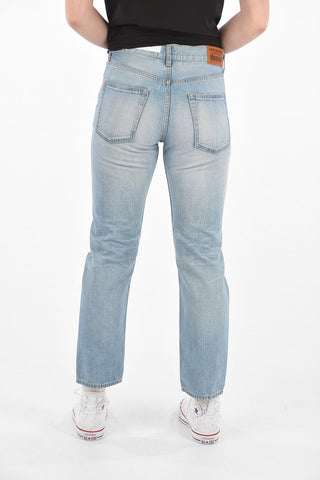 DENIM Jeans 5 Tasche Straight Fit in Denim Distressed
