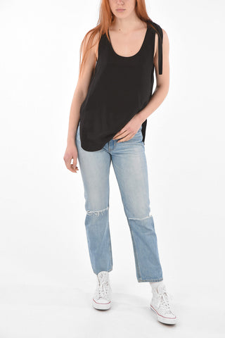 DENIM Jeans 5 Tasche Straight Fit in Denim Distressed