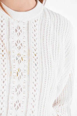 Maglia Girocollo in Cotone Openwork