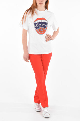 T-Shirt Girocollo in Cotone con Stampa