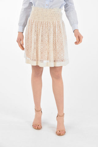 Elastic Waistband Lace Skirt