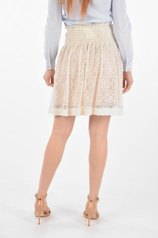 Elastic Waistband Lace Skirt