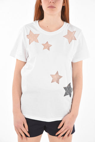 Crew Neck Mesh Cut-out Detail T-Shirt