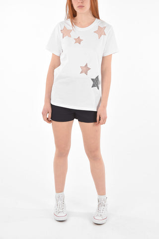 Crew Neck Mesh Cut-out Detail T-Shirt
