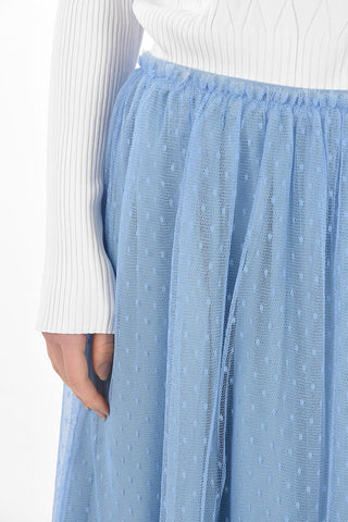 Elastic Waistband Polka Dot Patterned Tulle Skirt