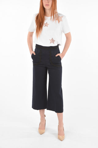 4 Pocket Side Zipped Cropped Pants