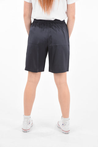 Elastic Waistband Stretch Silk Shorts with Drawstring