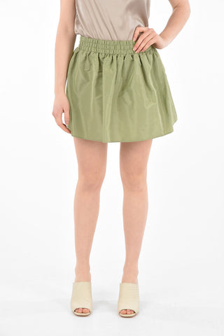 Elastic Waistband Flared Skirt