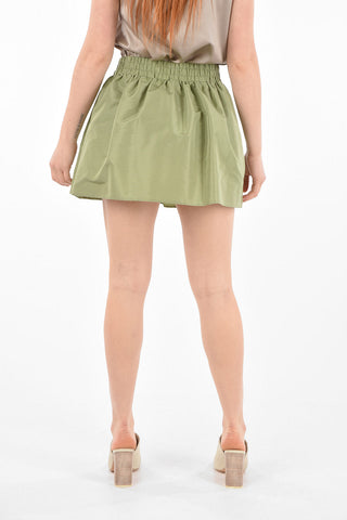Elastic Waistband Flared Skirt
