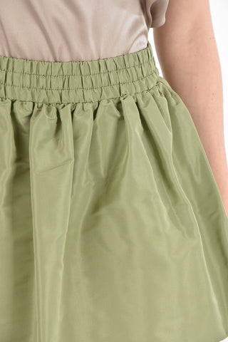 Elastic Waistband Flared Skirt