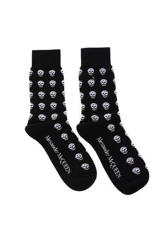 all over skulls embroidered long socks
