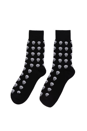 all over skulls embroidered long socks