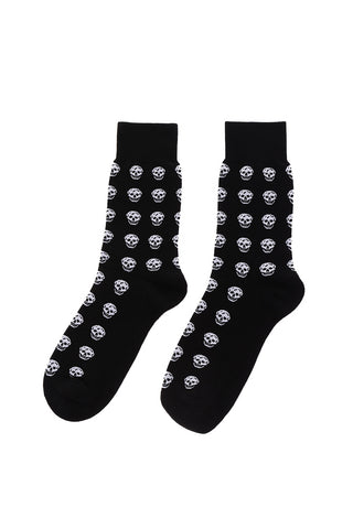 all over skulls embroidered long socks
