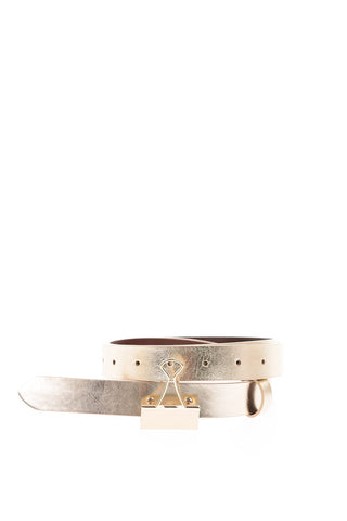 cintura a clip in pelle lamè 25mm