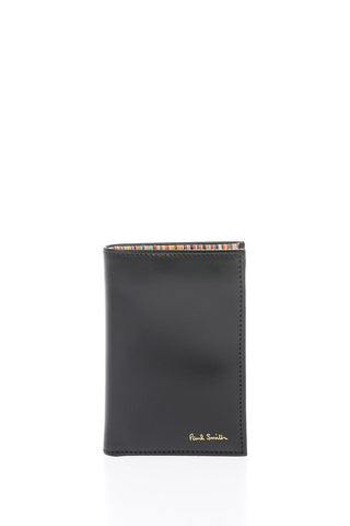 leather card holder with striped inner