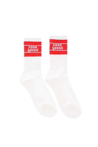 ribbed long socks with contrasting band