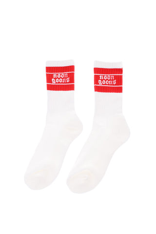 ribbed long socks with contrasting band
