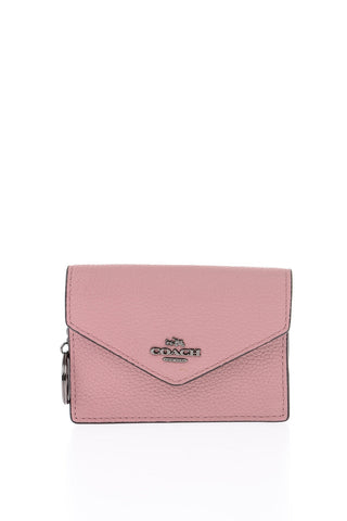textured leather card holder with Outer Pocket