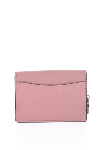 textured leather card holder with Outer Pocket