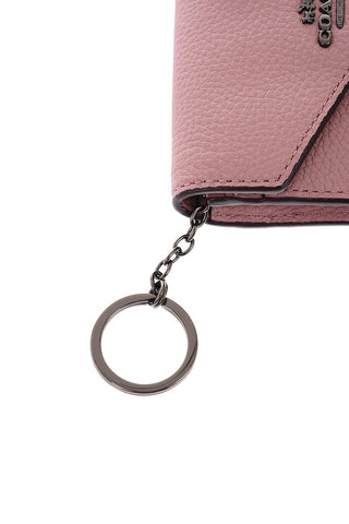 textured leather card holder with Outer Pocket