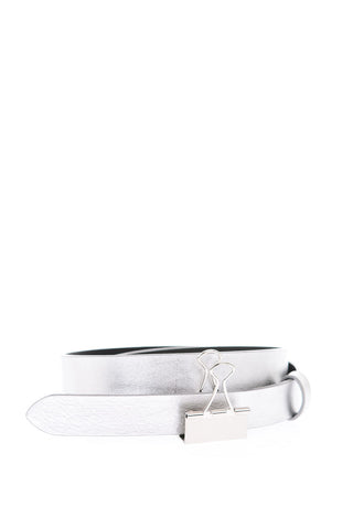 25mm metallic leather clip belt