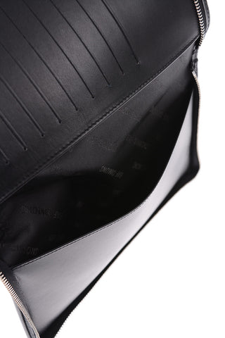 Porta documenti stampato in pelle con chiusura zip