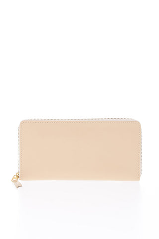 Leather wallet with zip closure