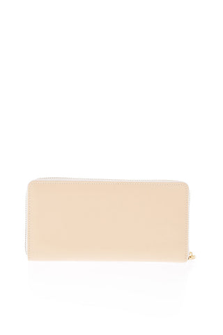 Leather wallet with zip closure