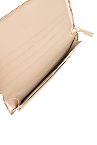 Leather wallet with zip closure