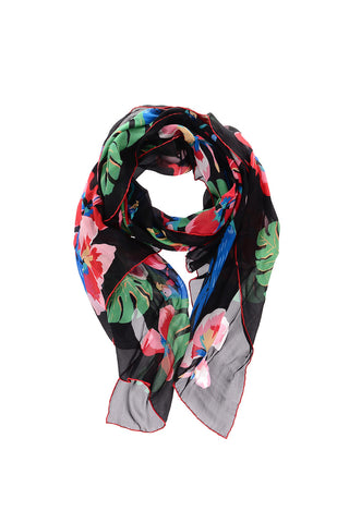 floral printed silk foulard