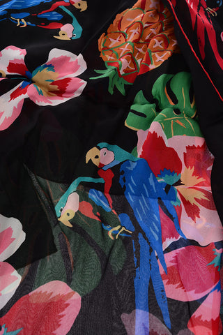 floral printed silk foulard