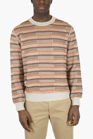 EX LUXURY embroidered wool and cotton crew-neck sweater