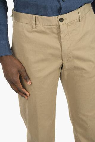 ZZEGNA stretch cotton belt loops chino trousers